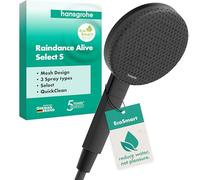 hansgrohe Raindance Alive Select S - Pommeau de douche max. 8 l/min (EcoSmart), Douchette à main avec 3 types de jet, Douchette ronde (125 mm), Noir mat, 24511670