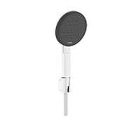 hansgrohe Raindance Alive Select S set de support de pommeau de douche 24611700 pommeau de douche 125 mm, 3 types de jets économie d'eau avec flexible de douche textile Designflex 160 cm, blanc mat