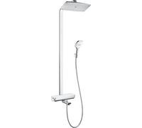 hansgrohe Raindance Select 360 Showerpipe 27113400 blanc chromé , avec bras de douche 380 mm, pour baignoire