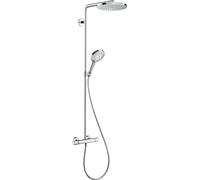 hansgrohe Raindance S Système de douche 240 1jet, PowderRain, avec thermostat, EcoSmart, 28825000, Couleur: chrome