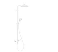 hansgrohe Raindance S Système de douche 240 1jet, PowderRain, avec thermostat, EcoSmart, 28825700, Couleur: Blanc mat