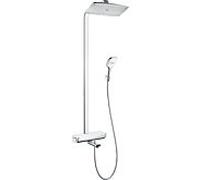 hansgrohe Raindance Select 360 Showerpipe 27113400 blanc chromé , avec bras de douche 380 mm, pour baignoire