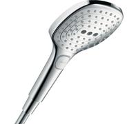 hansgrohe Raindance Select E Pommeau de Douche avec 3 Types de Jet, Chromé | douchette 120 mm, max. 6 l/min (EcoSmart+), bouton Select, faciles à nettoyer (QuickClean), 28729000