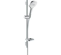 hansgrohe Raindance Select E set de douche 120 3jet EcoSmart avec barre de douche 65 cm et porte-savon, 26622400, Couleur: Chrome / Blanc