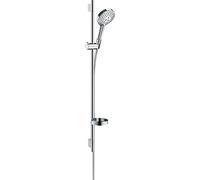 hansgrohe Raindance Select S Set de douche 120 3 jet PowderRain avec barre Unica'S puro 90 cm et porte-savon, chromé, 27667000
