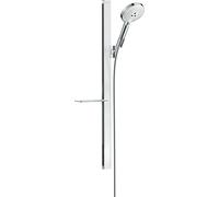 hansgrohe Raindance Select S set de douche 120 3jet avec barre de douche 90 cm et porte-savon, 27648400, Couleur: Blanc / Chrome