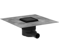 hansgrohe RainDrain Brilliance - Siphon de douche 10 x 10 cm à carreler, Siphon de sol carrelable, Noir mat, 56250670