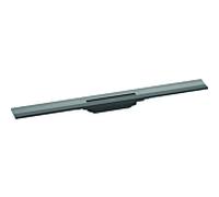 hansgrohe RainDrain Flex caniveau de douche 56051340 80cm, kit de finition, peut être raccourci, pour montage mural, chrome noir brossé