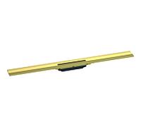 hansgrohe RainDrain Flex caniveau de douche 56052990 90cm, kit prêt à l'emploi, raccourcissable, pour montage mural, optique or poli