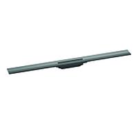 hansgrohe RainDrain Flex caniveau de douche 56053340 100cm, kit de finition, peut être raccourci, pour montage mural, chrome noir brossé