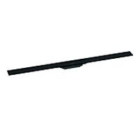 hansgrohe RainDrain Flex caniveau de douche 56054670 120cm, kit prêt à l'emploi, raccourcissable, pour montage mural, noir mat
