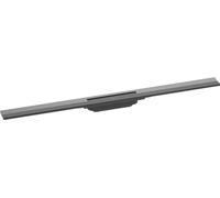 hansgrohe RainDrain Flex - Caniveau de douche linéaire 900 mm, Siphon de sol découpable pour montage libre, Noir chromé brossé, 56045340