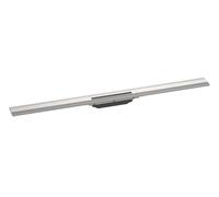 Hansgrohe RainDrain Flex - Caniveau de douche linéaire avec grille en inox 1000, installation contre le mur, découpable, inox brossé 56053800