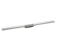 Hansgrohe RainDrain Flex - Caniveau de douche linéaire avec grille en inox 1200, installation contre le mur, découpable, inox brossé 56054800