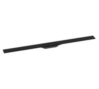 Hansgrohe RainDrain Flex - Caniveau de douche linéaire avec grille en inox 1200, installation contre le mur, découpable, noir mat 56054670