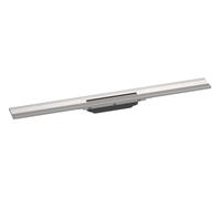 Hansgrohe RainDrain Flex - Caniveau de douche linéaire avec grille en inox 800, installation contre le mur, découpable, inox brossé 56051800