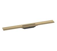 Hansgrohe RainDrain Flex - Caniveau de douche linéaire avec grille en inox 800, installation contre le mur, découpable, bronze brossé 56051140
