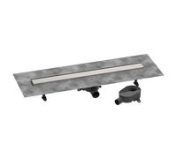 Hansgrohe RainDrain Go - Caniveau de douche 80 cm avec grille double face, pour pose de carrelage, inox brossé 56273800