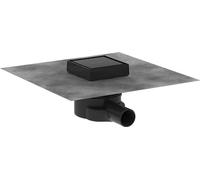 hansgrohe RainDrain Point - Siphon de douche 10 x 10 cm à carreler, Siphon de sol carrelable, Noir mat, 56247670