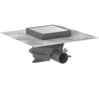 hansgrohe RainDrain Spot Plus, set complet 150/150 Ecoulement ponctuel, cadre réglable en hauteur, carrelage à l'arrière, acier inoxydable brossé, 56226800