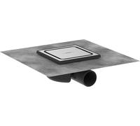 hansgrohe RainDrain Spot, set complet 150/150, écoulement ponctuel et set dinstallation en acier inoxydable brossé, 56055800