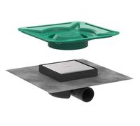 Hansgrohe RainDrain Spot - Siphon de douche avec grille de 15x15 cm, pour carrelage, inox brossé 56112800