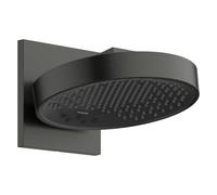 hansgrohe Rainfinity - Douche de tête max. 8 l/min (EcoSmart), Douche pluie avec bras de douche, Pommeau de douche avec 3 types de jet pour montage au mur, Noir chromé brossé, 26233340