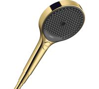 Douchette Hansgrohe Rainfinity 130 EcoSmart+ 26862990, pommeau de douche 130 mm, 3 jets, finition or poli
