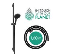 hansgrohe Rainfinity Set de douche 130, 3jet, S PURO Barre de douche 900mm, 28743340, Couleur: Chrome noir brossé
