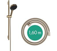 hansgrohe Rainfinity - Set de douche, Ensemble de douche avec douchette, barre de douche 65cm, flexible de douche textile Designflex 160cm et support, Pommeau de douche avec 3 jets, Bronze brossé