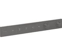 hansgrohe RainSelect - Mitigeur thermostatique, Robinet encastré avec arrêt de sécurité (SafetyStop) à 40°C, Thermostat carré avec 5 sorties, Noir chromé brossé, 15384340