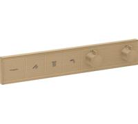hansgrohe RainSelect - Mitigeur thermostatique, Robinet encastré avec arrêt de sécurité (SafetyStop) à 40°C, Thermostat carré avec 3 sorties, Bronze brossé, 15381140