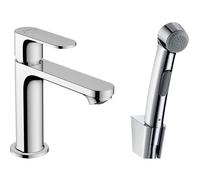Hansgrohe Rebris S ensemble bidet avec mitigeur lavabo 1 trou 110 sans bonde avec douchette et flexible de douche 160cm chrome 72215000