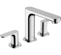 hansgrohe Rebris S - Mitigeur de lavabo 3 trous avec tirette et vidage, Robinet de salle de bain avec hauteur sous bec 107 mm, économie d'eau (EcoSmart), Chromé, 72530000