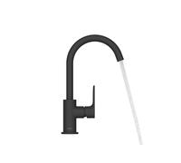 hansgrohe Rebris S Mitigeur monocommandé pour lavabo 210, bec pivotant, avec garniture découlement, saillie 154 mm, 72536670, Couleur: noir mat