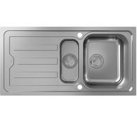 hansgrohe S44 Evier à encastrer 342/145, inox, avec égouttoir, 2 bacs, 1010x510mm, encastrement à fleur, 43370800