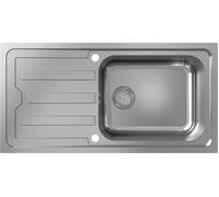 hansgrohe S44 Evier à encastrer 500, acier inoxydable, avec égouttoir, 1010x510mm, montage à fleur, 43371800