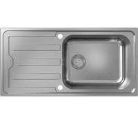 hansgrohe S44 S440-A500 : Évier encastrable de 500 mm, avec égouttoir et système de vidange automatique, en acier inoxydable