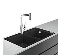 hansgrohe Select combinaison évier 43216000 880 x 510 mm, avec sBox, 2 vasques principales, chromé