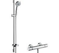 Hansgrohe Croma 100 - Set de douche avec thermostat, douchette Croma 100 Multi 3 jets, chrome 27085000