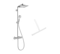 Hansgrohe Set de douche Crometta E 240 + cadeau gratuit raclette de douche en silicone, blanc (27271000-HSB)