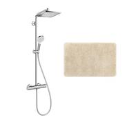 Hansgrohe Set de douche Crometta E 240 + cadeau gratuit tapis de salle de bain, beige (27271000-DBE)
