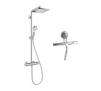 Hansgrohe Set de douche Crometta E 240 + raclette de douche avec système de fixation par ventouse, chrome (27271000-E32)