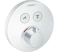 hansgrohe Set de finition ShowerSelect S 15743700 thermostat à 2 Verbraucher , pour 2 Verbraucher , blanc mat