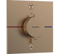 hansgrohe ShowerSelect Comfort E thermostat, encastré, 2 consommateurs, rosace carrée, avec combinaison de sécurité, 15578140