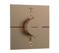 Hansgrohe ShowerSelect Comfort - Mitigeur thermostatique encastré, 2 sorties, bronze brossé 15572140