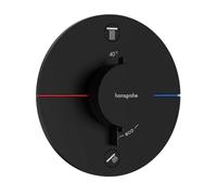 hansgrohe ShowerSelect Comfort S - Mitigeur thermostatique, Robinet encastré avec arrêt de sécurité (SafetyStop) à 40°C, Thermostat rond, 2 sorties, Noir mat