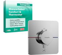 hansgrohe ShowerSelect Comfort Q - Mitigeur thermostatique in ombinaison de sécurité intégrée, Robinet encastré avec arrêt de sécurité (SafetyStop) à 40°C, Thermostat 1 sortie, Chromé