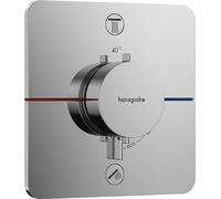 hansgrohe ShowerSelect Comfort Q - Mitigeur thermostatique, Robinet encastré avec arrêt de sécurité (SafetyStop) à 40°C, Thermostat 2 sorties, Chromé