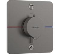 hansgrohe ShowerSelect Comfort Q - Mitigeur thermostatique, Robinet encastré avec arrêt de sécurité (SafetyStop) à 40°C, Thermostat 2 sorties, Noir chromé brossé